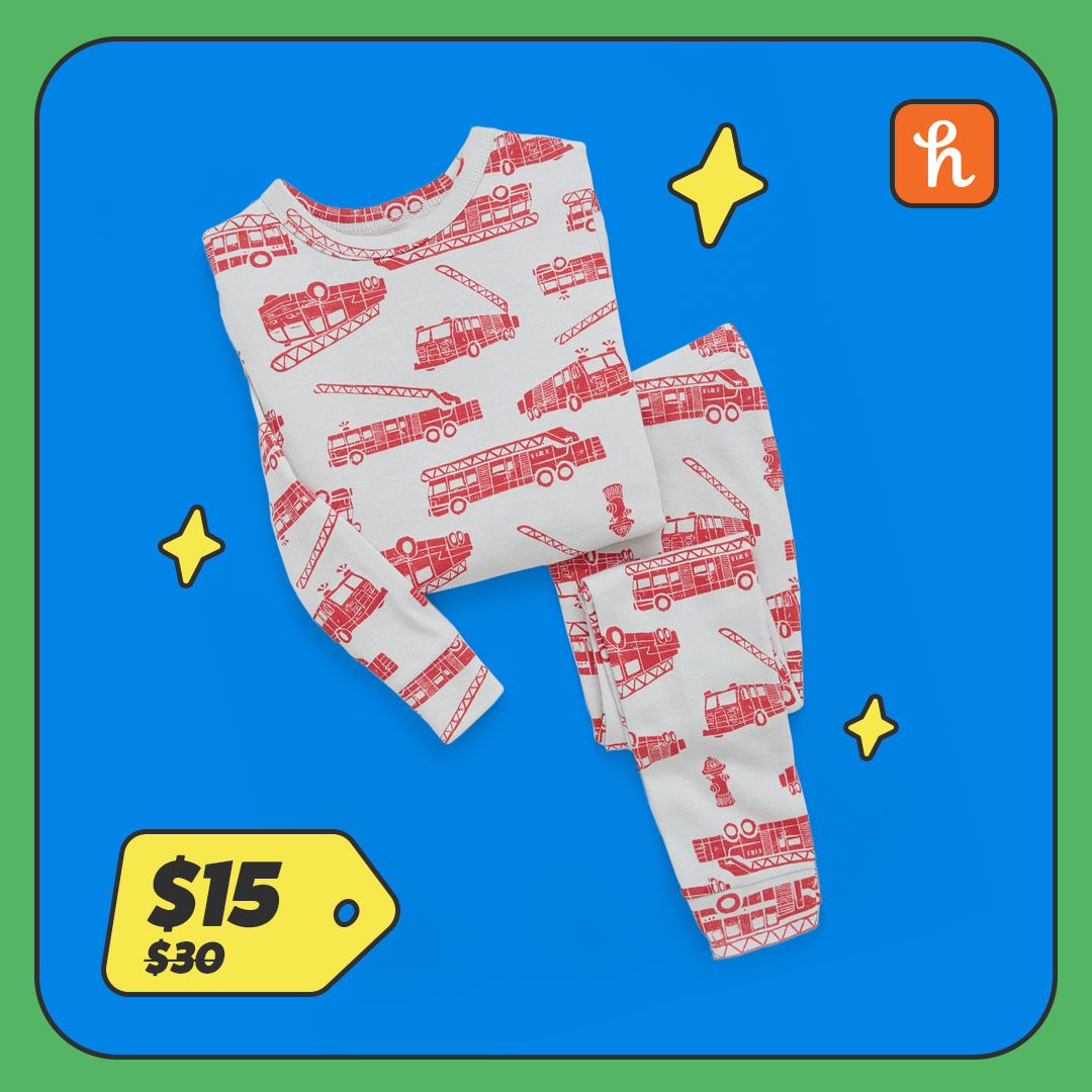  Organic Cotton Fire Truck PJ Set